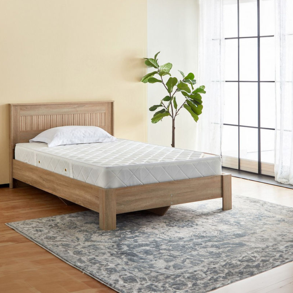 Comfortable Medium-Firm Reversible Mattress with Bonnell Springs – Anti-Allergen, 5-Year Warranty (Single, 90x190 cm)-GCC Home Center