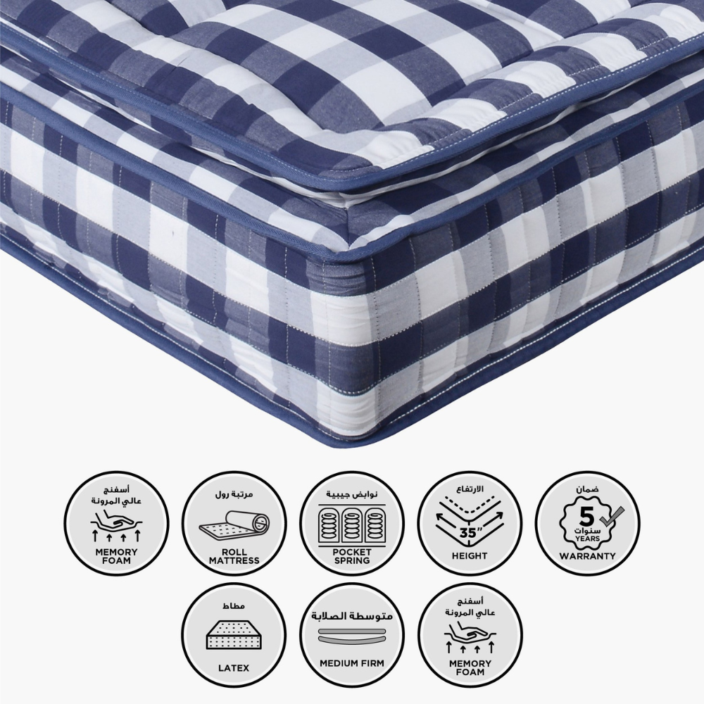 Luxurious King Size Pocket Spring Mattress – Medium Firm Comfort-GCC Home Center