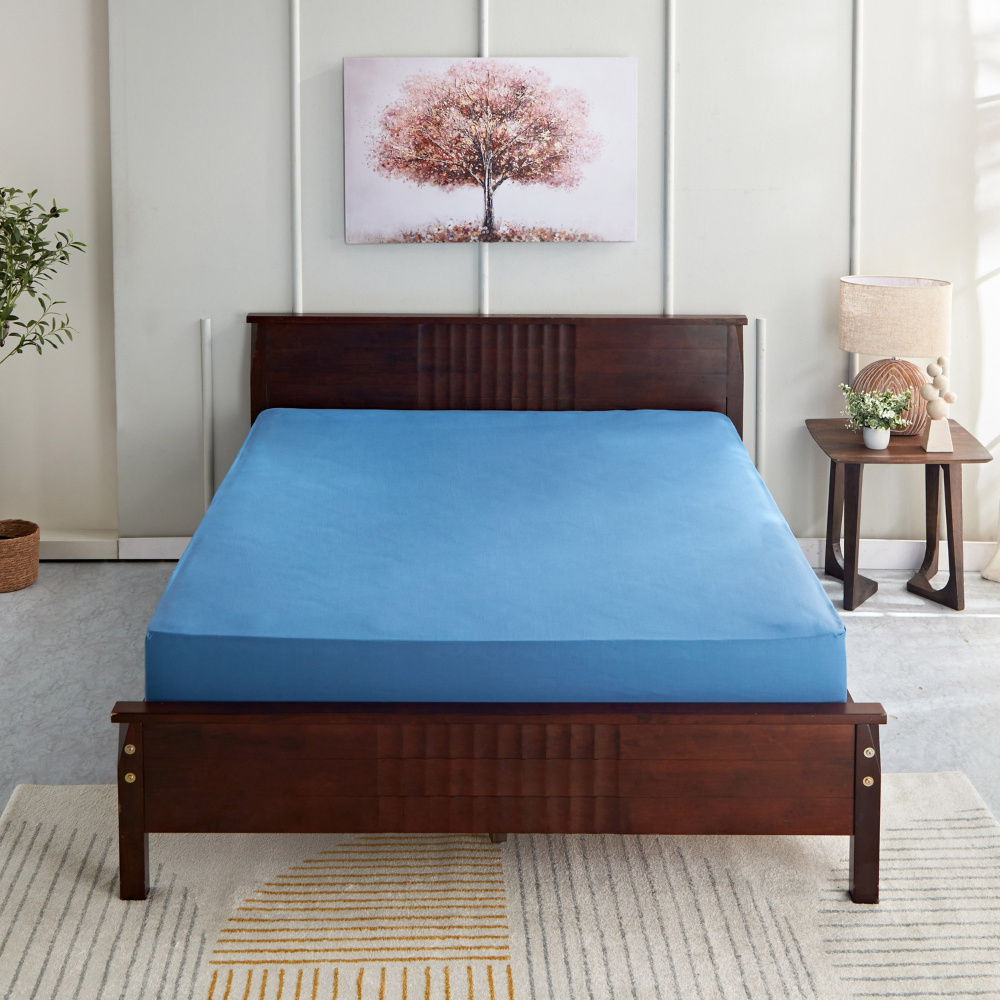 Soft & Durable Bristol Fitted Cotton Sheet – Double Size (140x200 cm)-GCC Home Center