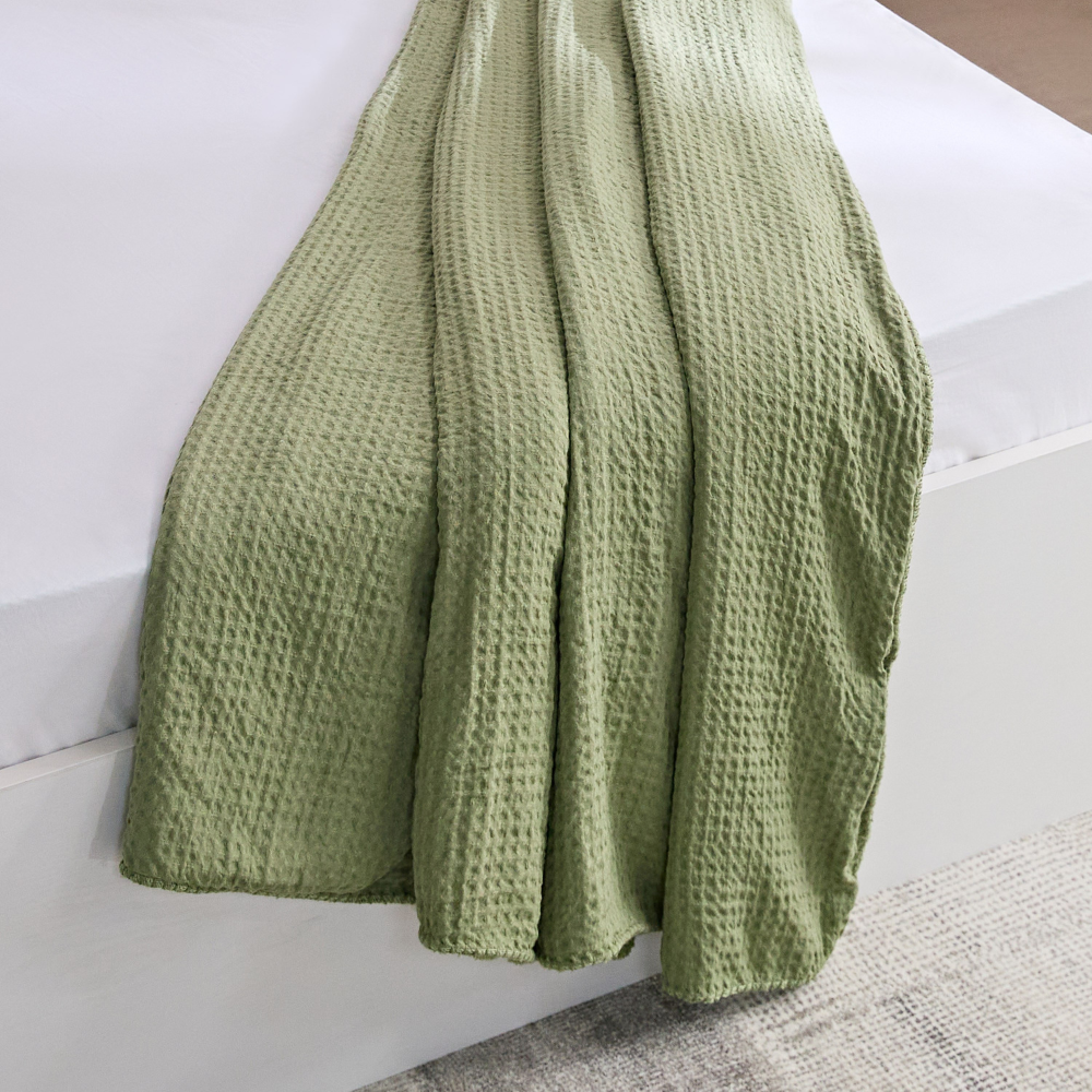Luxurious Double-Layer Queen Blanket – Waffle & Plush Fur Design, 200x220 cm-GCC Home Center