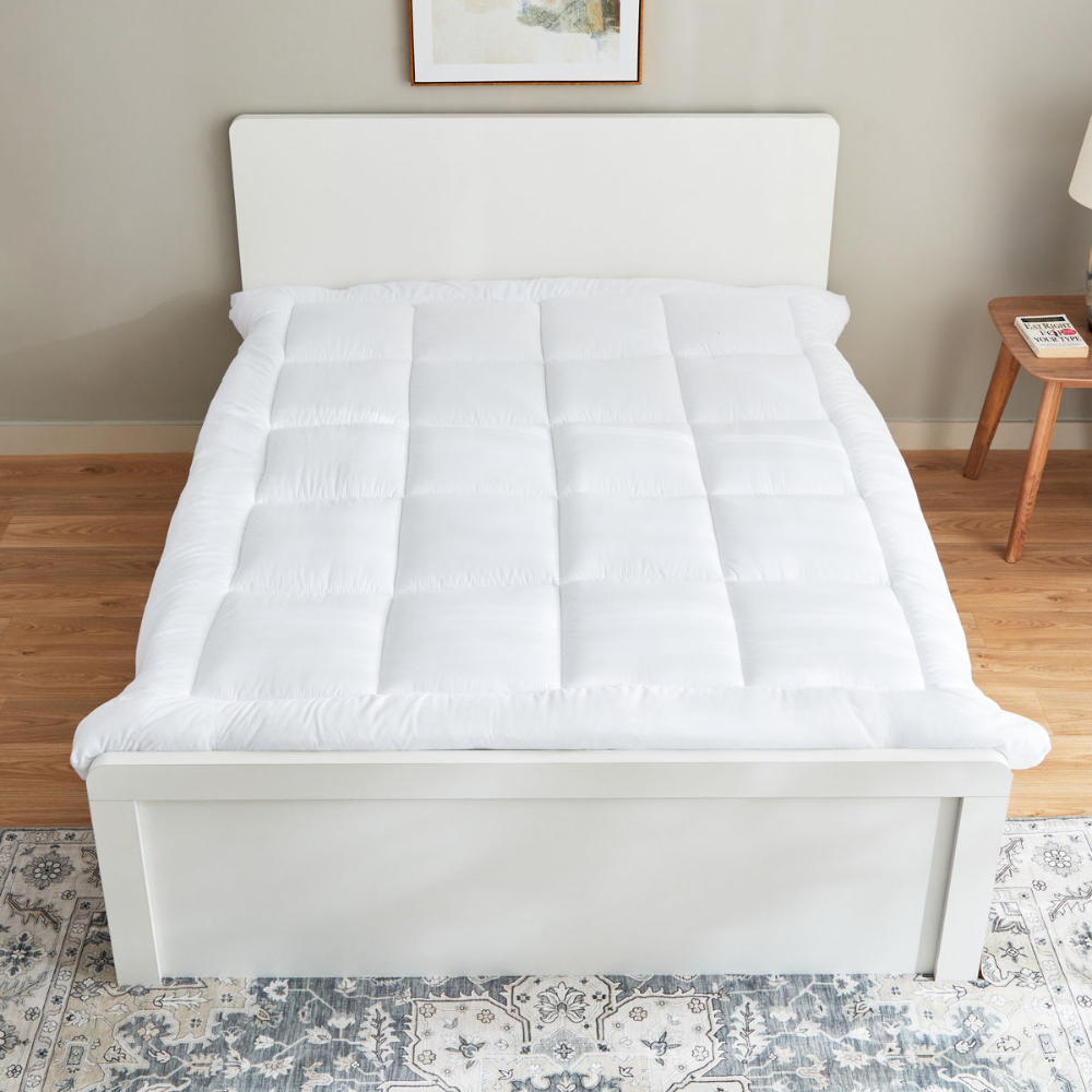 Premium Polyester Mattress Topper – Double Size, Washable, 4cm Thick-GCC Home Center