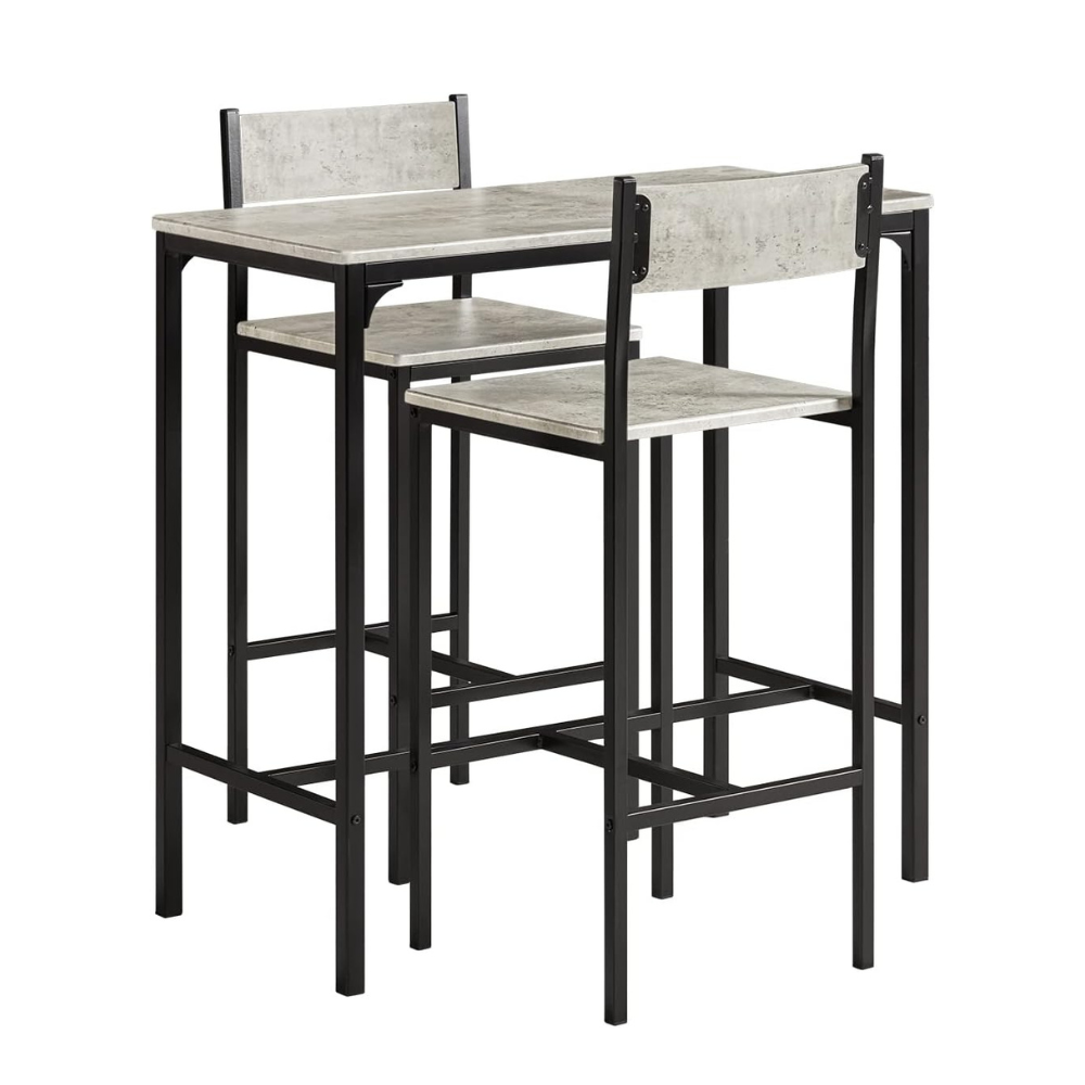Compact Modern Bar Dining Table Set with 2 Stools – Space-Saving Design for Kitchens & Dining Rooms-GCC Home Center