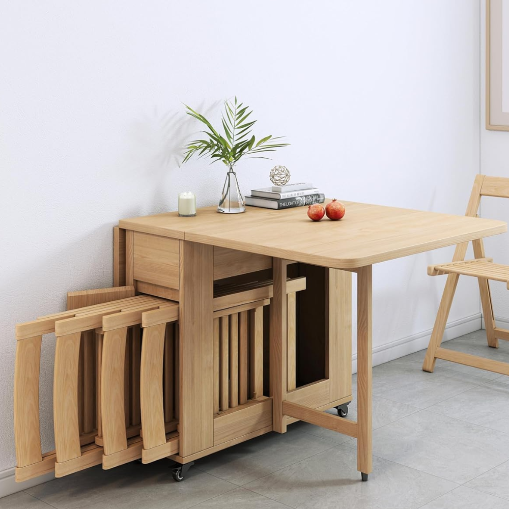 Modern Wooden Dining Table – Scratch-Resistant, Eco-Friendly Design-GCC Home Center