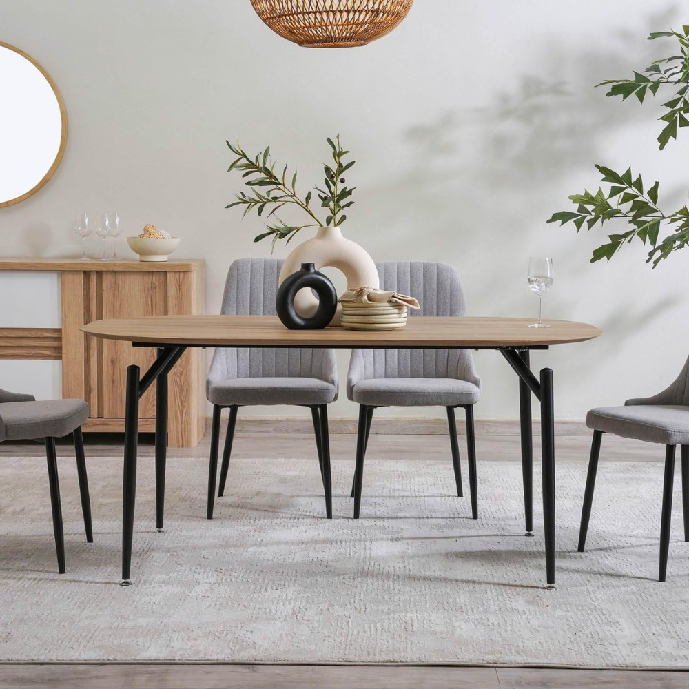 Modern Rectangular Dining Table with Sturdy Leg Base – Perfect for Everyday Dining-GCC Home Center