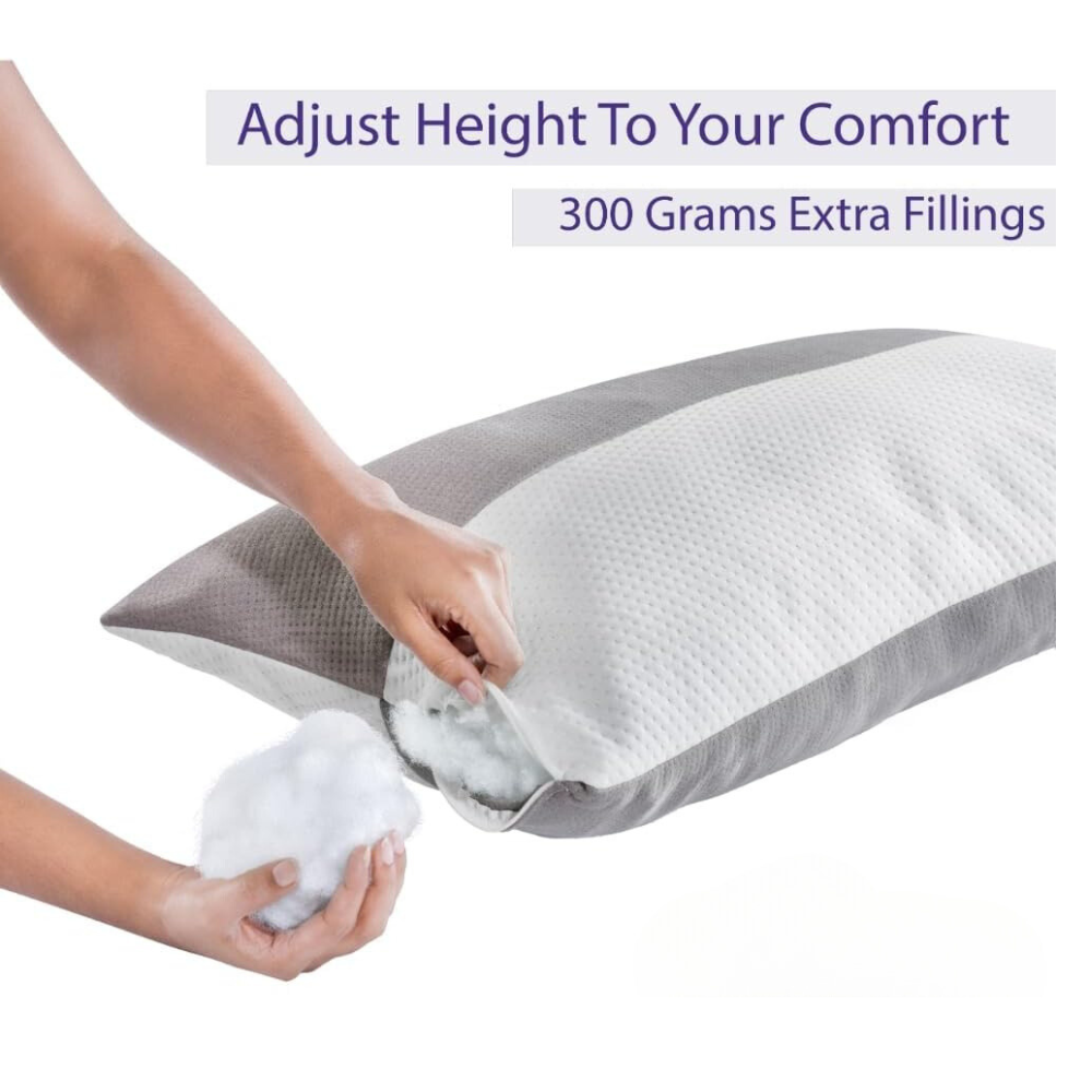 Premium Hotel-Quality Bed Pillows (Pack of 2) – Fluffy, Medium Firm, with 200 GSM Hollow Fiber Fill for Superior Comfort & Support-GCC Home Center