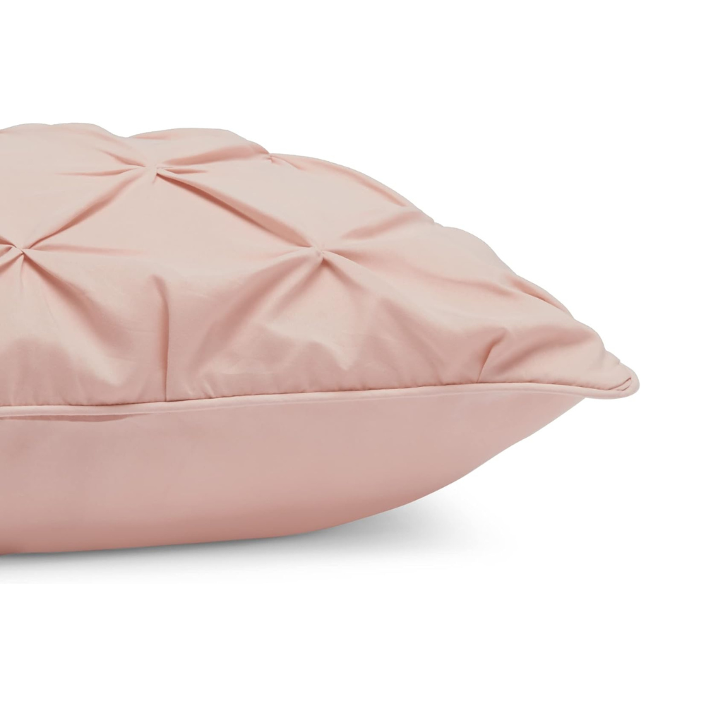 Elegant Blush Pinch-Pleat Full/Queen Comforter Set – Cozy, All-Season Bedding with Pillow Shams-GCC Home Center