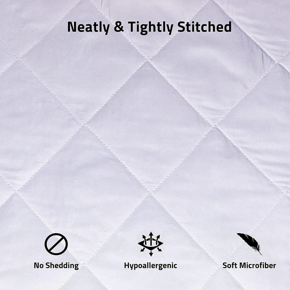 SOMER FIELD Quilted Microfiber Pillow Protectors with Zipper – Pack of 4, Breathable & Machine Washable, 50 x 75cm-GCC Home Center