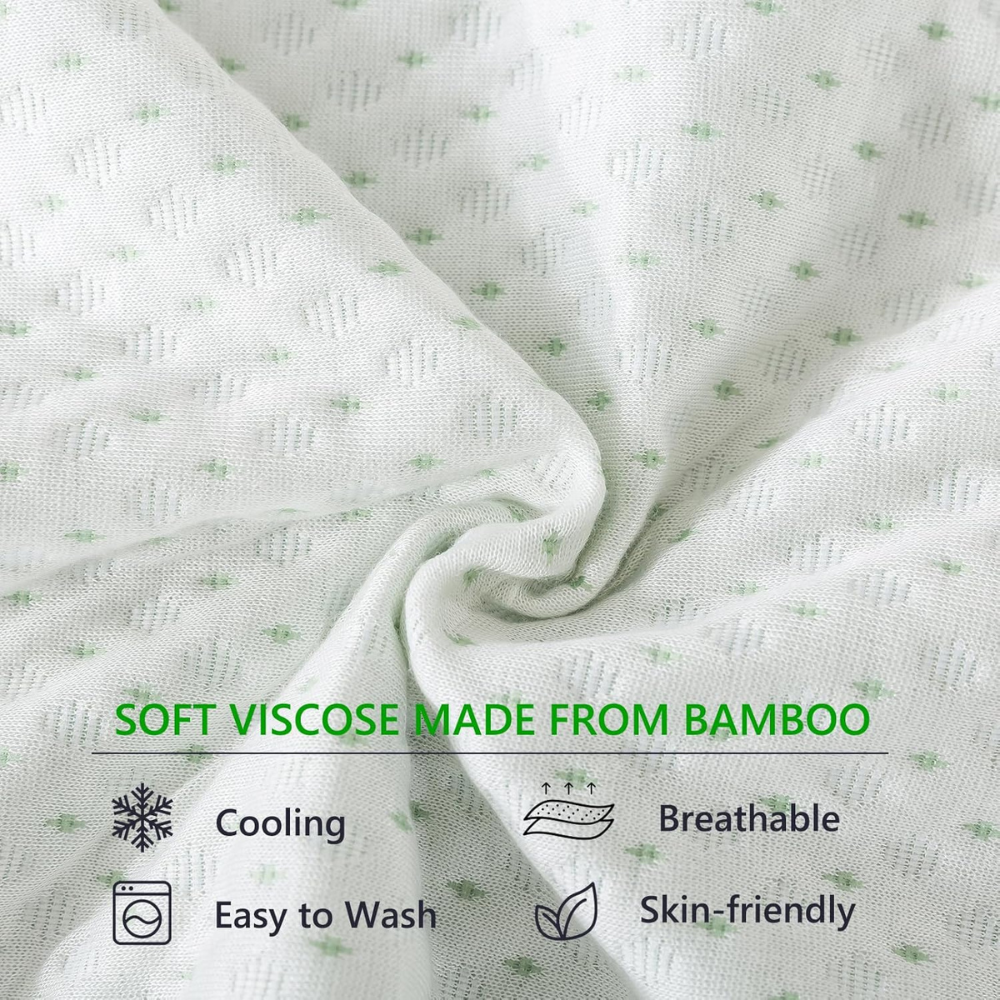 Quilted Microfiber Pillow Protectors with Zipper – Pack of 4, Breathable & Machine Washable, 50 x 75cm-GCC Home Center