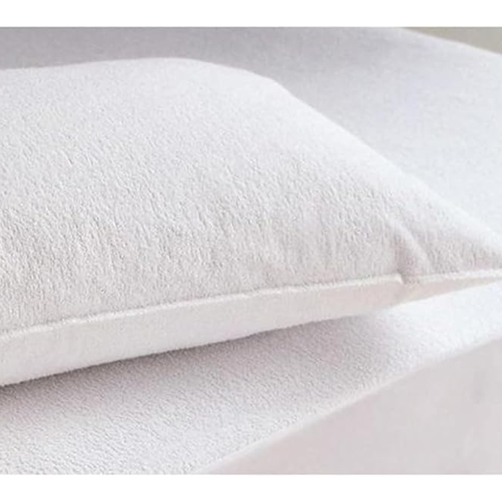 Set of 2 Waterproof Terry Cotton Pillow Protectors with Zipper Closure, 50x75 cm – Soft, Breathable & Spill-Resistant-GCC Home Center