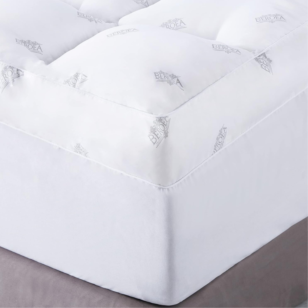 Premium Twin Mattress Topper – 4-Inch Thick, Soft Microfiber, Washable, Pressure Relief, White-GCC Home Center