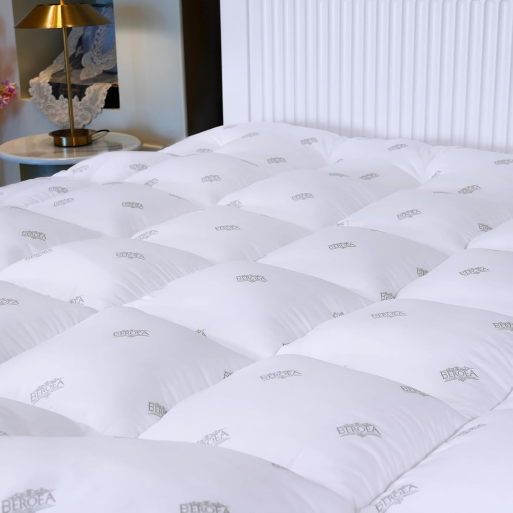 Premium Twin Mattress Topper – 4-Inch Thick, Soft Microfiber, Washable, Pressure Relief, White-GCC Home Center