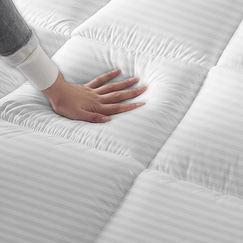 King Size Waterproof Microfiber Mattress Topper – Soft, Breathable, and Machine Washable-GCC Home Center