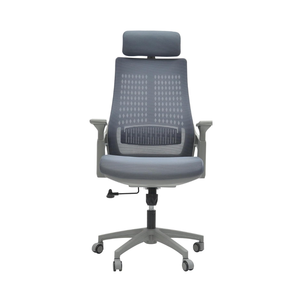 Ergonomic Large Office Chair with Breathable Mesh & Adjustable Features - Comfortable, Heavy-Duty Design, Grey-GCC Home Center