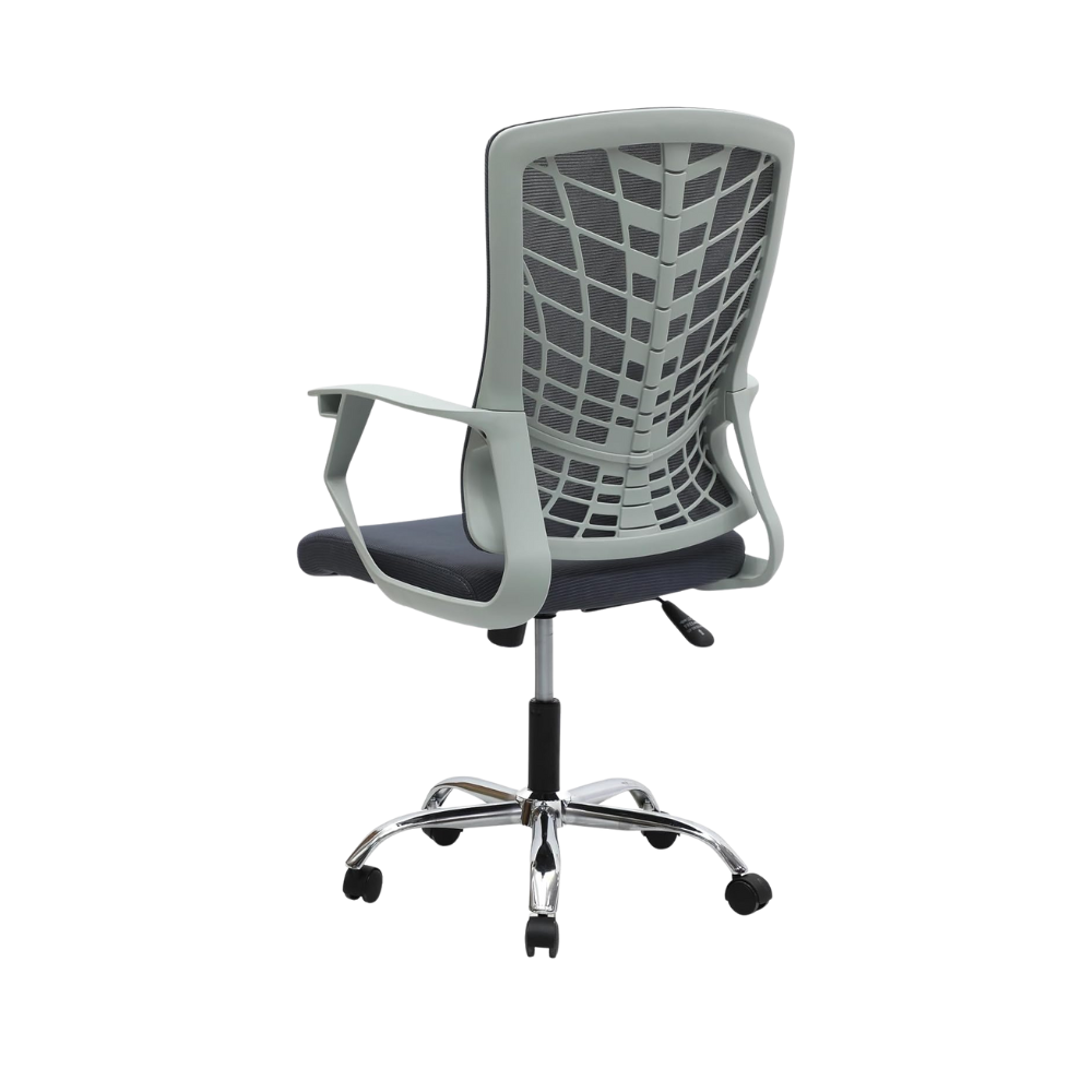 Ergonomic Grey Metal Computer Desk Chair - Multi-Purpose, Durable Design, 6-Month Warranty, 120KG Capacity-GCC Home Center