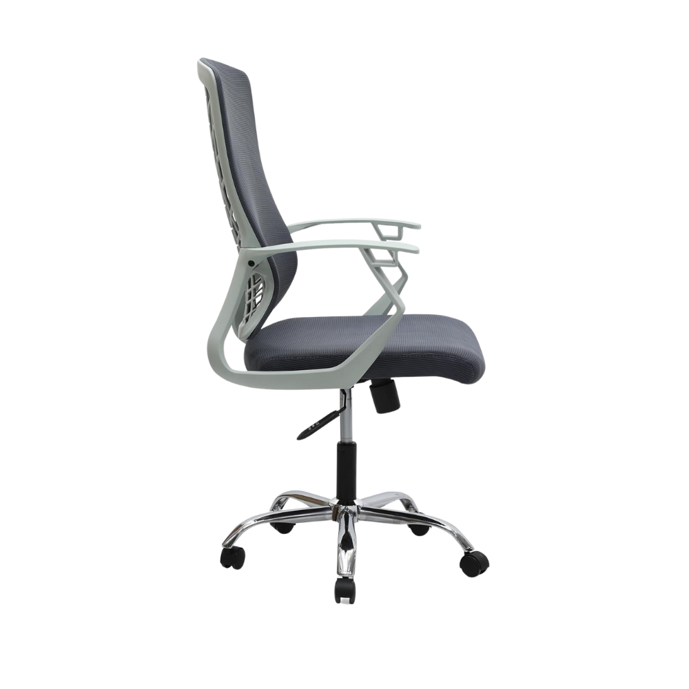 Ergonomic Grey Metal Computer Desk Chair - Multi-Purpose, Durable Design, 6-Month Warranty, 120KG Capacity-GCC Home Center