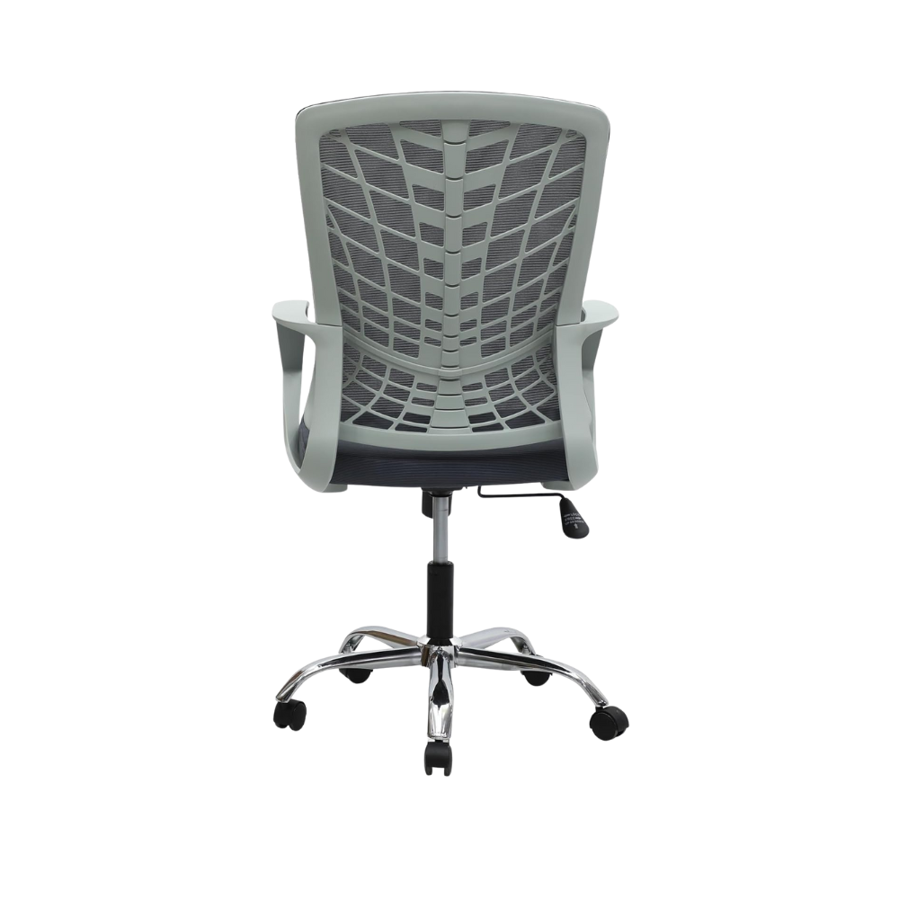 Ergonomic Grey Metal Computer Desk Chair - Multi-Purpose, Durable Design, 6-Month Warranty, 120KG Capacity-GCC Home Center