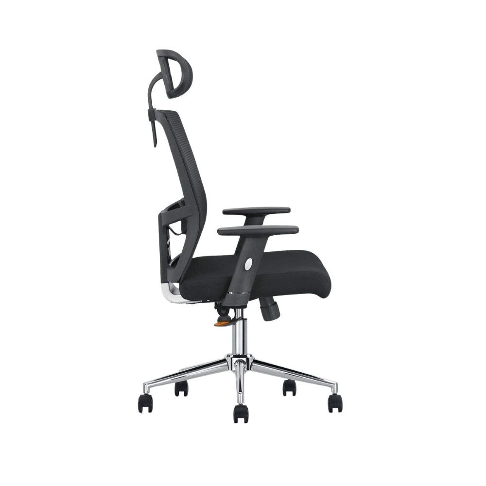Ergonomic Computer Desk Chair for Office & Gaming with Headrest - Sturdy Metal Frame, 150KG Capacity, Black-GCC Home Center