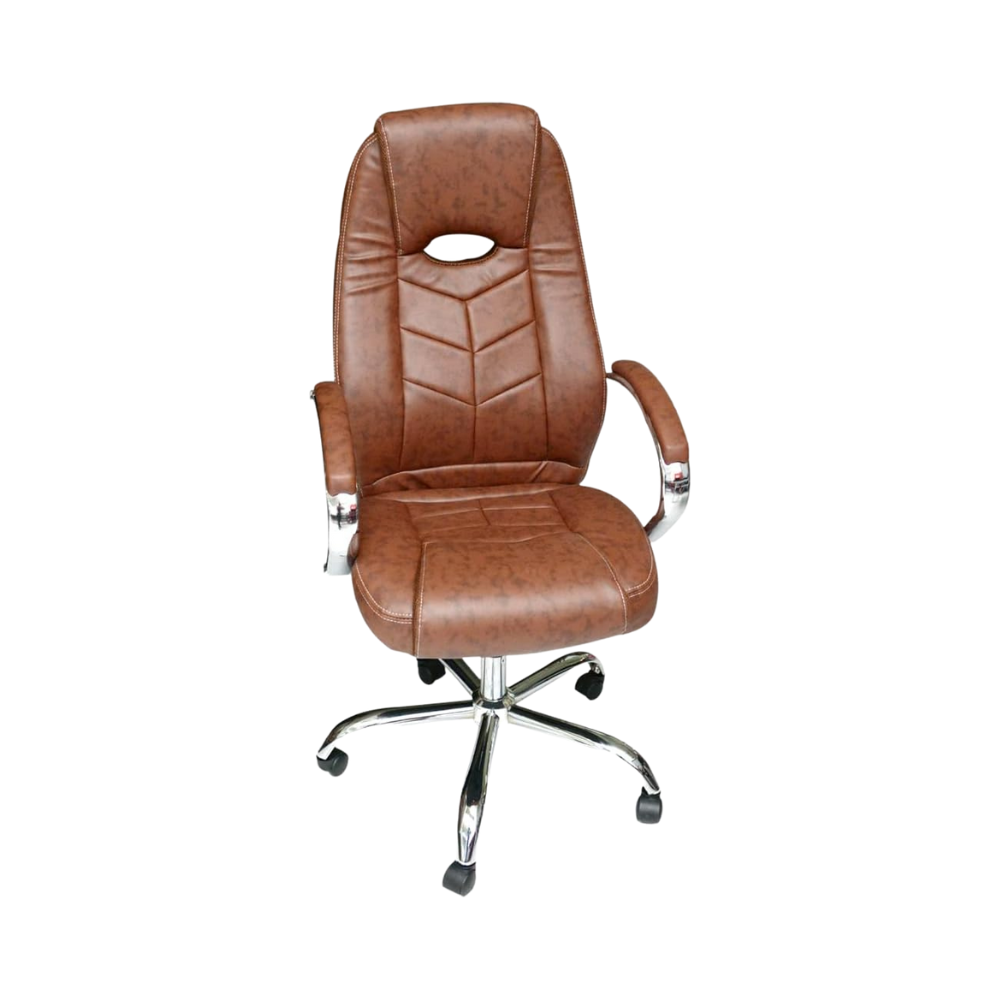 Ergonomic Brown Office & Computer Desk Chair with Headrest - 360° Swivel, Durable Alloy Steel Frame, 150KG Capacity-GCC Home Center