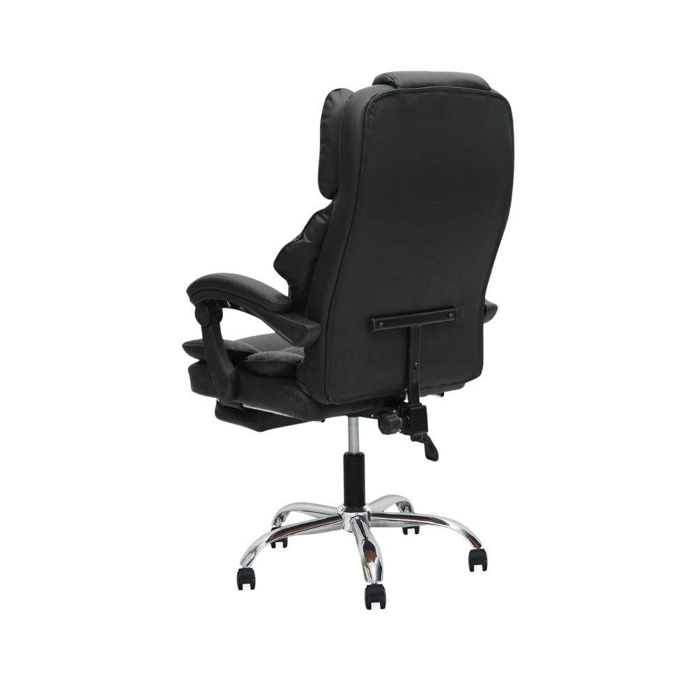 Ergonomic Black Faux Leather Office & Gaming Chair with Headrest - 360° Swivel, Heavy-Duty 150KG Capacity-GCC Home Center