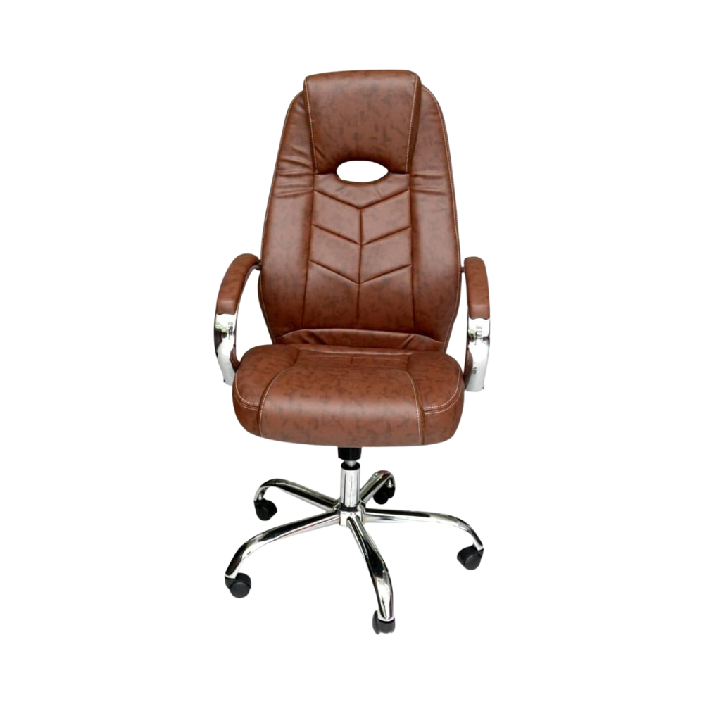 Ergonomic Brown Office & Computer Desk Chair with Headrest - 360° Swivel, Durable Alloy Steel Frame, 150KG Capacity-GCC Home Center