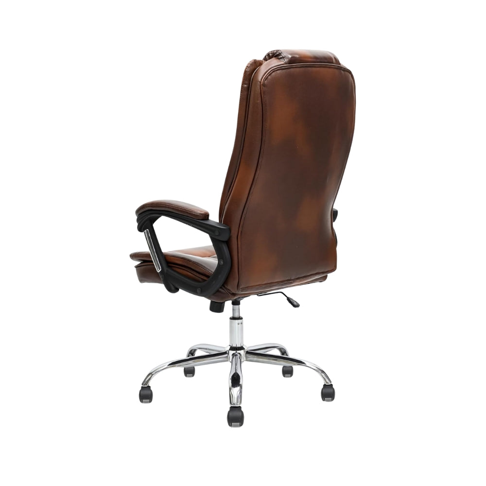 Ergonomic Black Faux Leather Office Chair with Lumbar Support - Adjustable Height, 360° Swivel, and Comfortable High-Density Cushion-GCC Home Center
