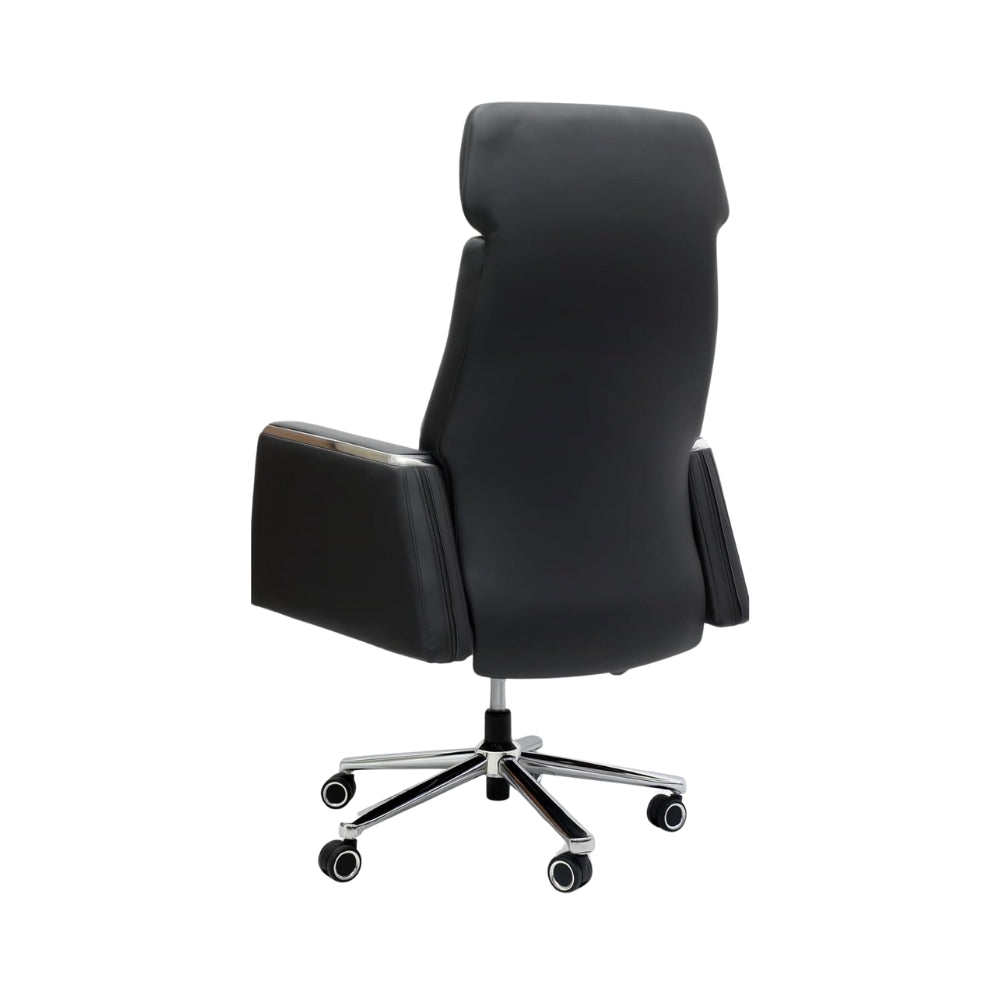 Ergonomic Black Faux Leather Office Chair with Lumbar Support - Adjustable Height, 360° Swivel, and Comfortable High-Density Cushion-GCC Home Center