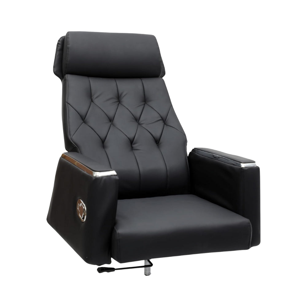 Ergonomic Black Faux Leather Office Chair with Lumbar Support - Adjustable Height, 360° Swivel, and Comfortable High-Density Cushion-GCC Home Center