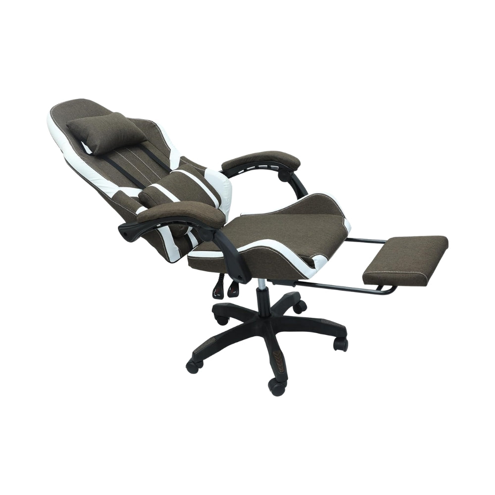 Ergonomic Leather Gaming Chair with Reclining Back - 1-Year Warranty, Heavy-Duty Design, 150KG Capacity-GCC Home Center