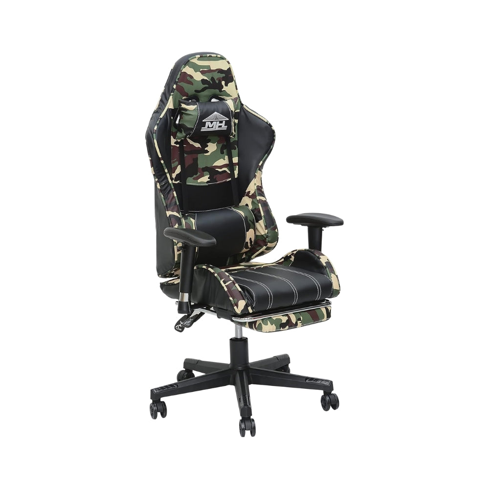 Ergonomic Gaming Chair with Reclining Back & Footrest - Faux Leather, 150KG Capacity, 1-Year Warranty-GCC Home Center