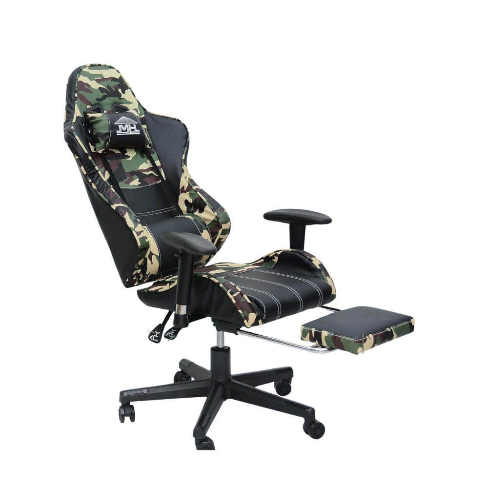 Ergonomic Gaming Chair with Reclining Back & Footrest - Faux Leather, 150KG Capacity, 1-Year Warranty-GCC Home Center