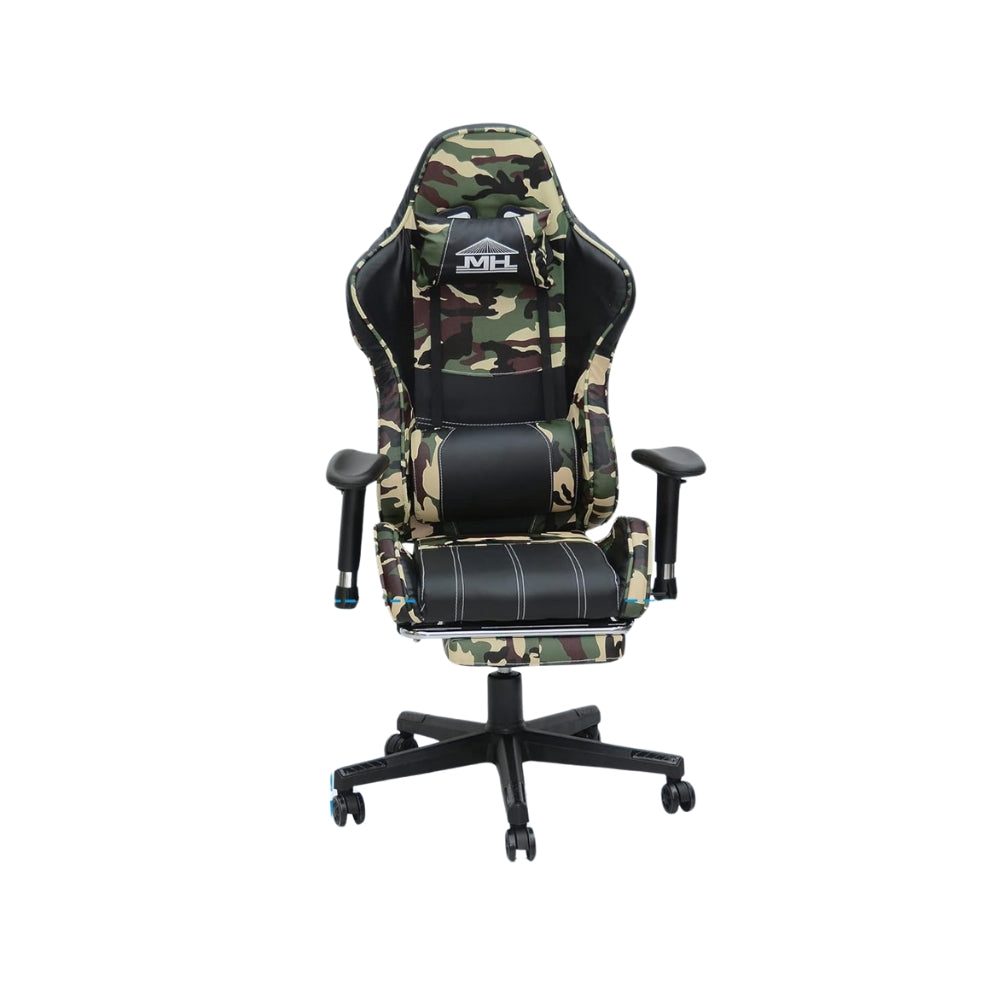 Ergonomic Gaming Chair with Reclining Back & Footrest - Faux Leather, 150KG Capacity, 1-Year Warranty-GCC Home Center