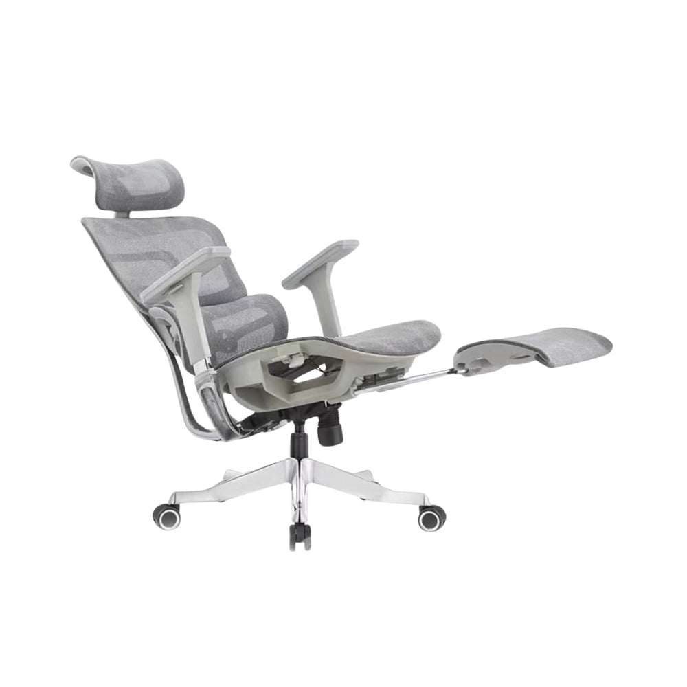Ergonomic Grey Office Chair with Adjustable Features & Breathable Mesh Back - Aluminum Frame, 3D Armrests, and Alloy Base-GCC Home Center