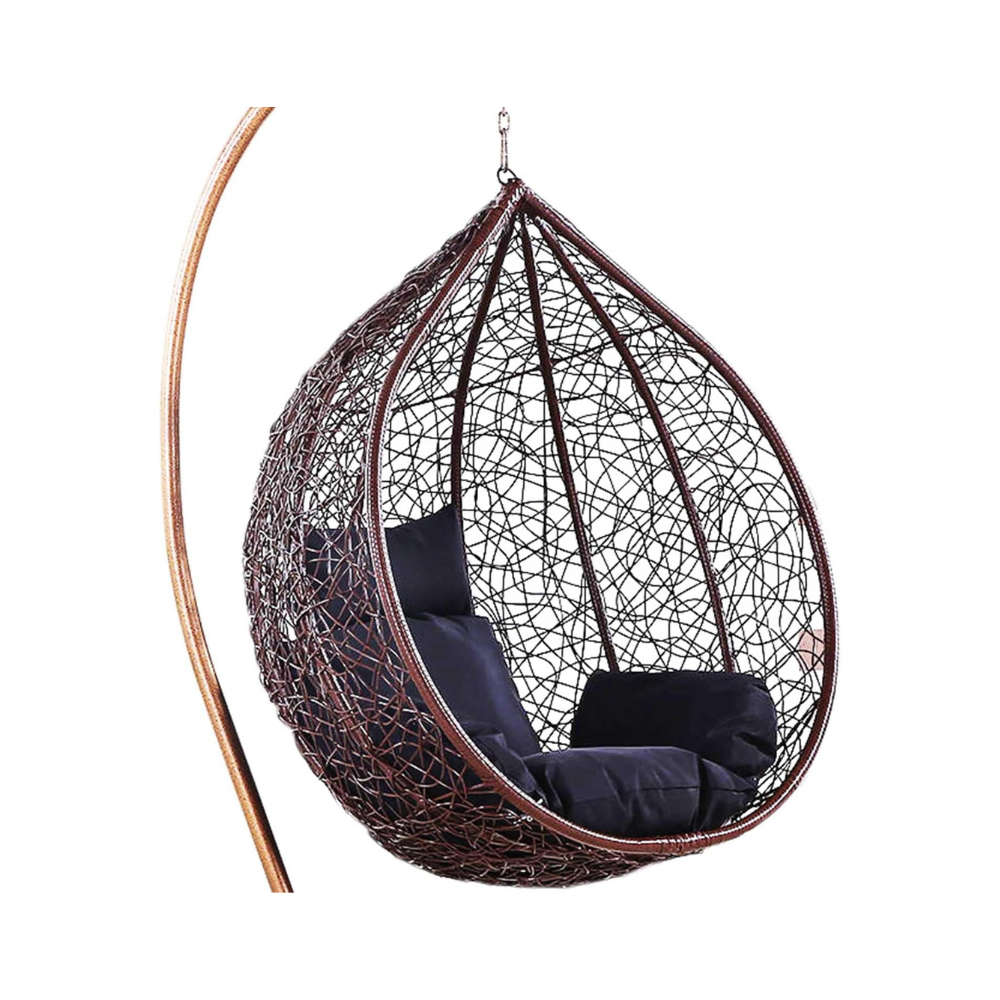 Outdoor Hanging Egg Chair with Stand - Weather-Resistant Rattan, Sturdy Steel Frame & All-Weather Cushions for Patio, Garden, or Indoor Use-GCC Home Center