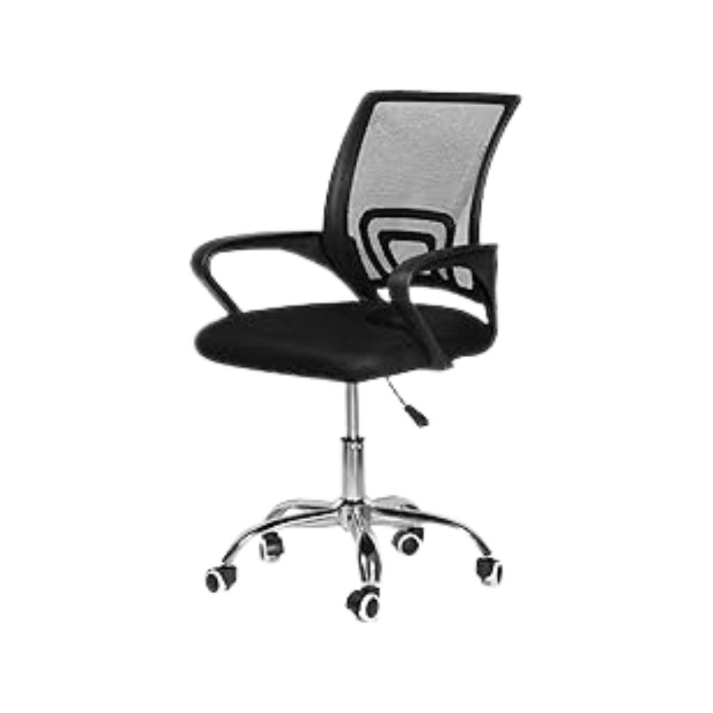 Ergonomic Black Metal Visitor Chair - Multi-Purpose Office & Gaming Seat, 120KG Capacity-GCC Home Center