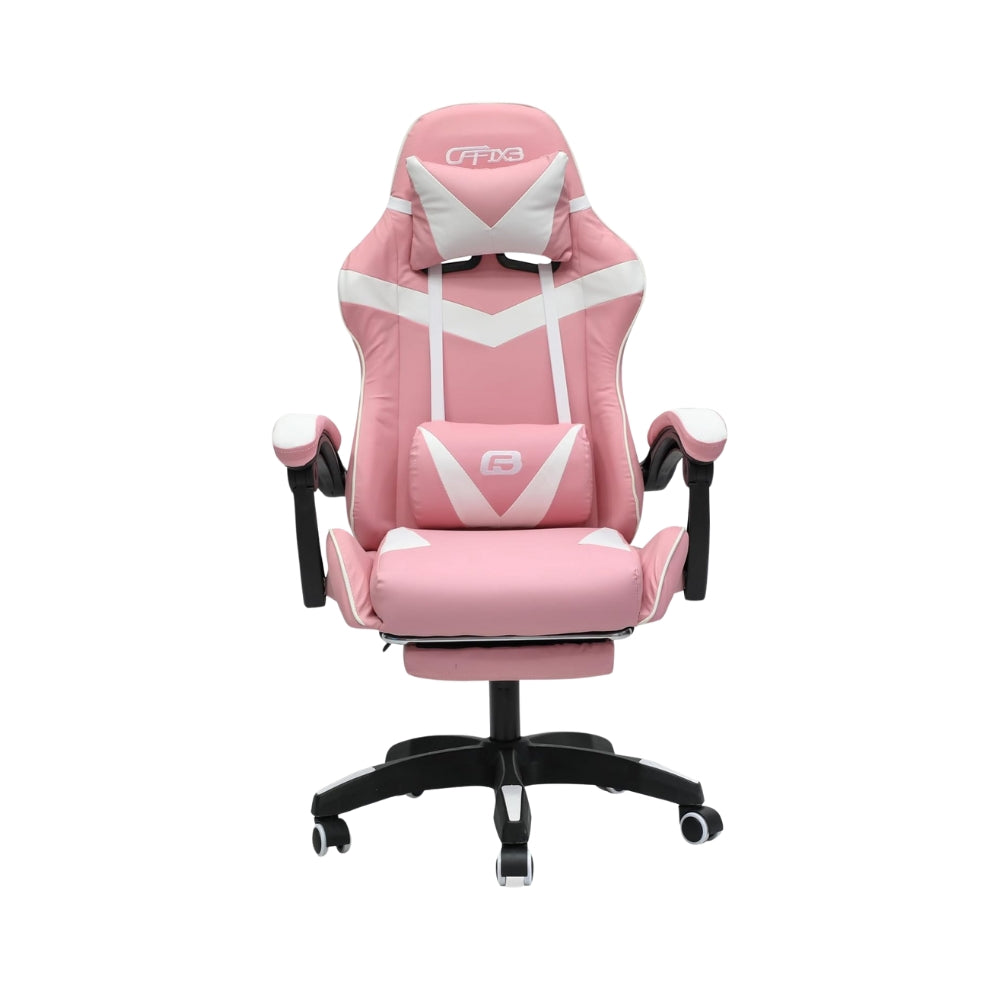 Ergonomic Pink Gaming Chair with Fully Reclining Back - Adjustable, Heavy-Duty Design, 1-Year Warranty-GCC Home Center