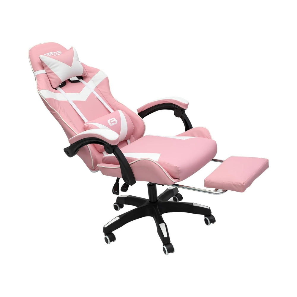 Ergonomic Pink Gaming Chair with Fully Reclining Back - Adjustable, Heavy-Duty Design, 1-Year Warranty-GCC Home Center