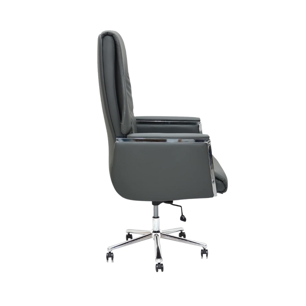Ergonomic Brown Office Chair with Headrest - Alloy Steel & Polyurethane, 360° Swivel, Heavy-Duty 150KG Capacity-GCC Home Center