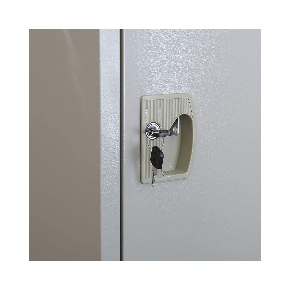 Durable Stainless Steel Lockable Storage Cabinet - Multipurpose Floor Mount Locker with Keys for Home, Office, and Gym Use-GCC Home Center
