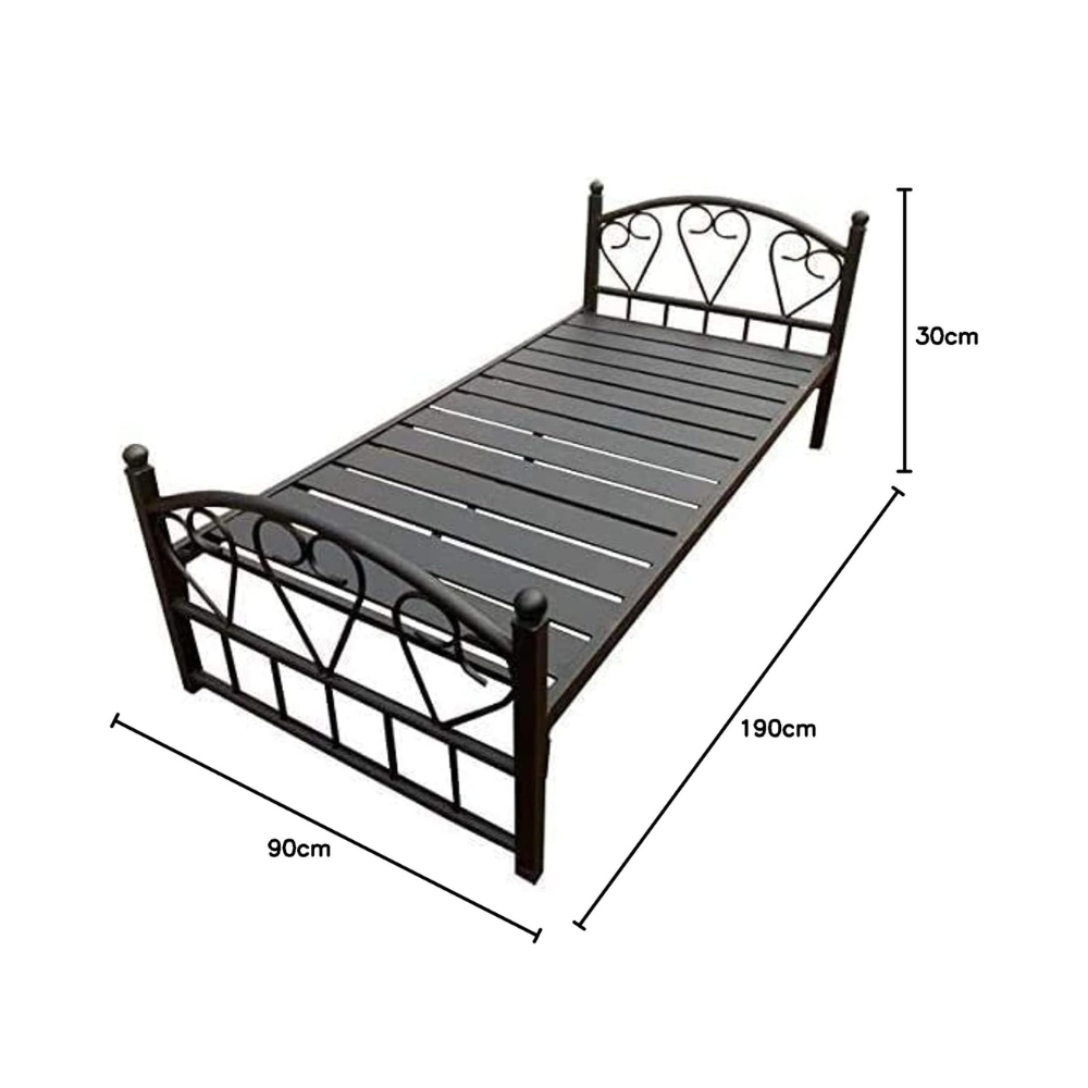 Modern Black Stainless Steel Bed Frame - Squeak-Resistant Design, Durable & Stylish-GCC Home Center