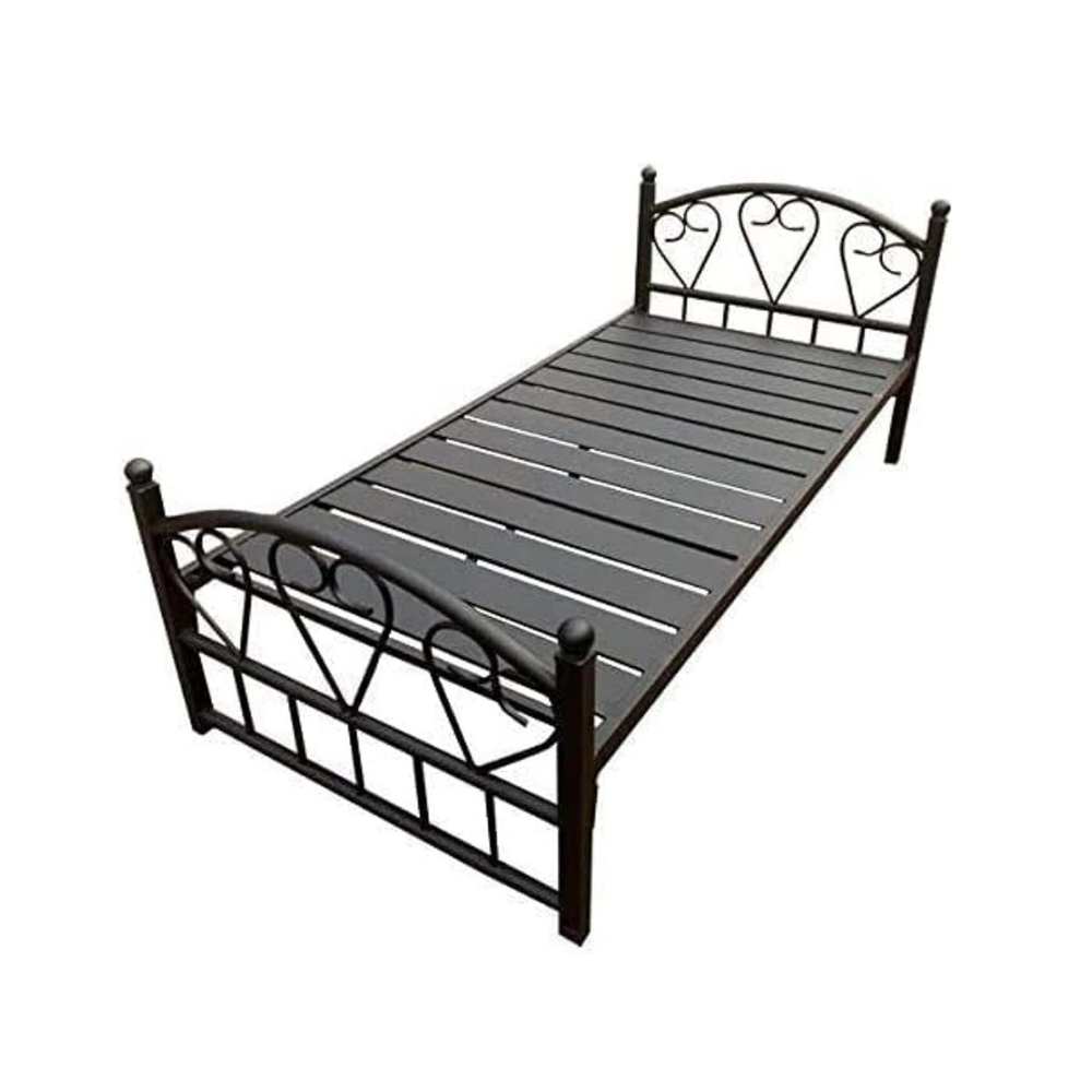 Modern Black Stainless Steel Bed Frame - Squeak-Resistant Design, Durable & Stylish-GCC Home Center