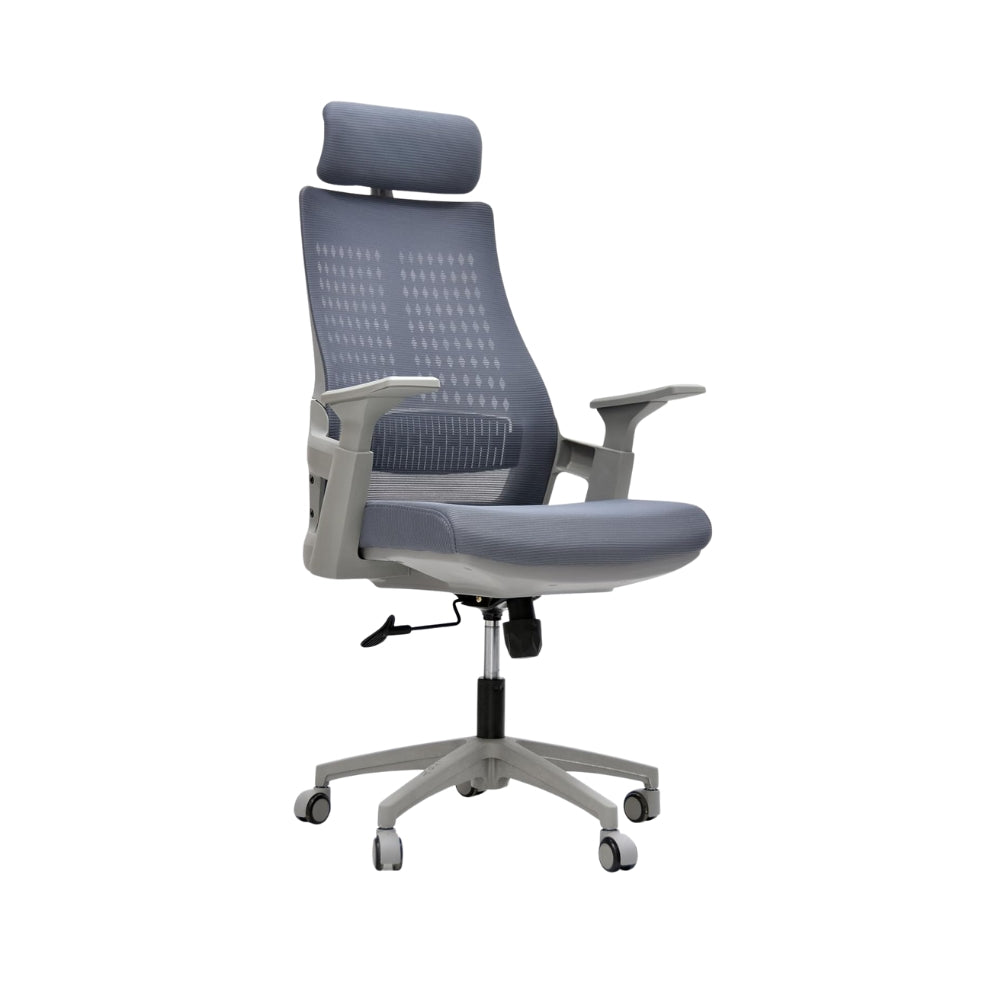 Ergonomic Large Office Chair with Breathable Mesh & Adjustable Features - Comfortable, Heavy-Duty Design, Grey-GCC Home Center