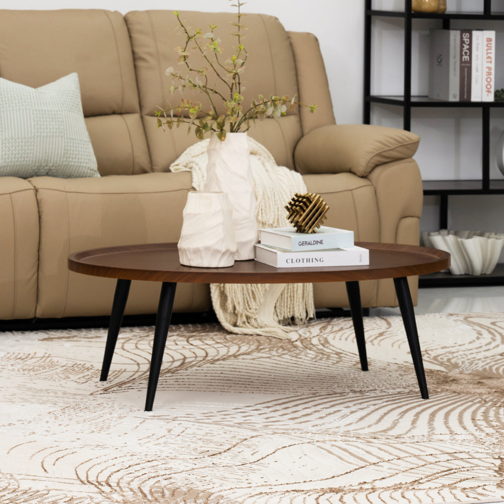 Walnut & Black Coffee Table
