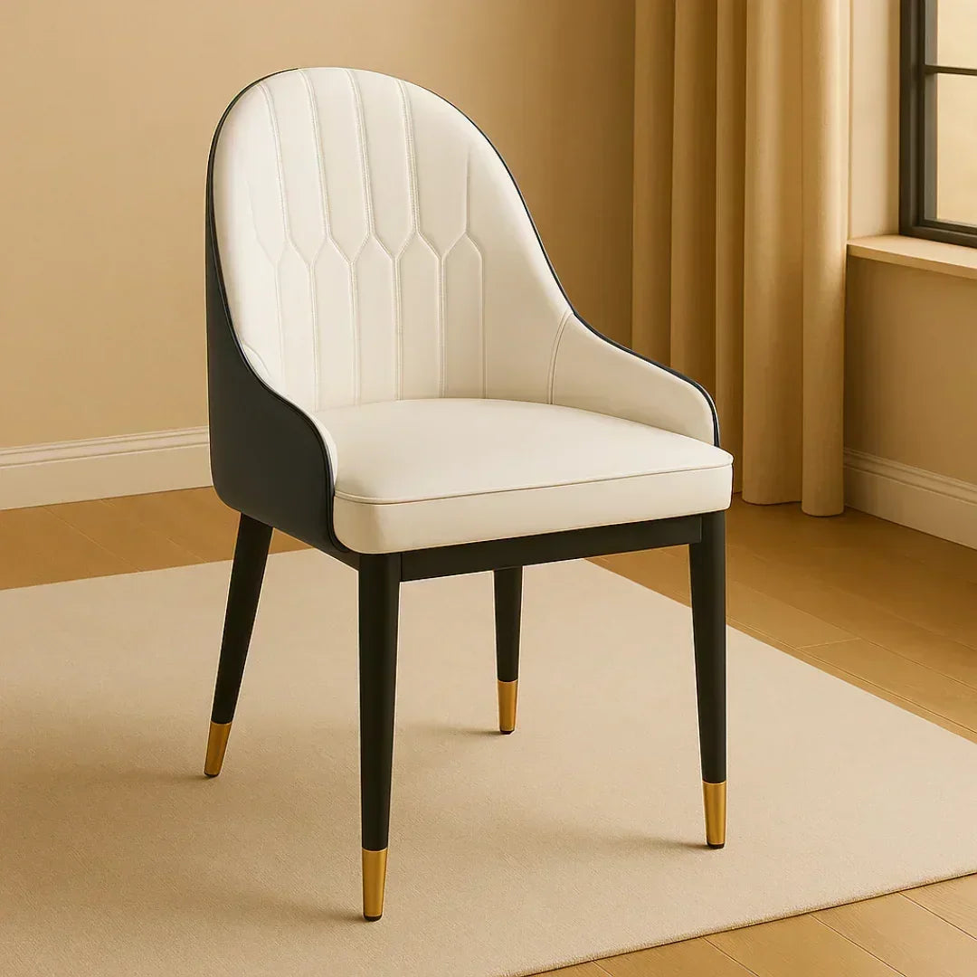 Luxury Steel Base Round Dining Table Set (6 Seater)