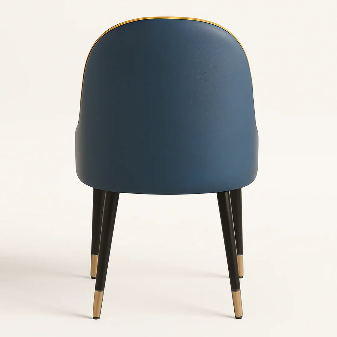 Modern Rectangular Marble Top Dining Table Set (Yellow & Blue)