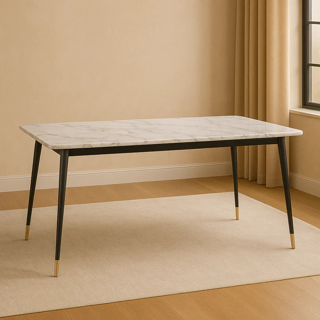 Modern Rectangular Marble Top Dining Table