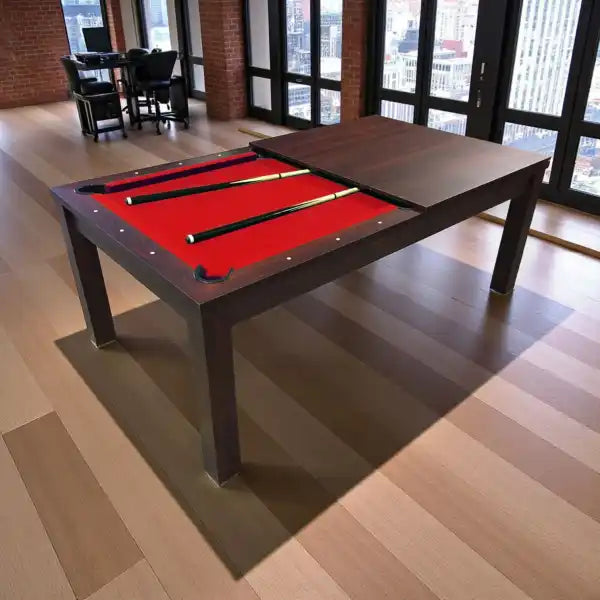 7FT Pool Table with Dining Top – VULCAN RED Billiards Table
