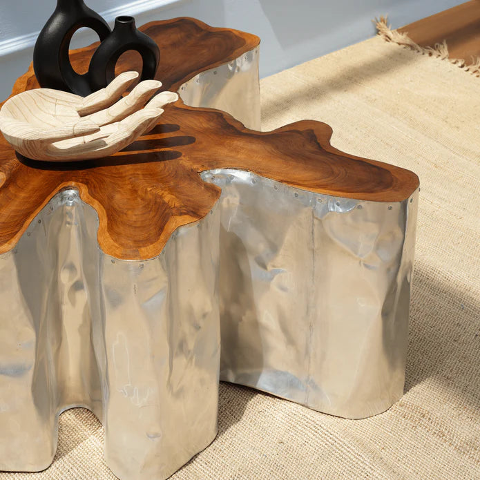 Luxury Natural Solid Teak Wood Coffee Table