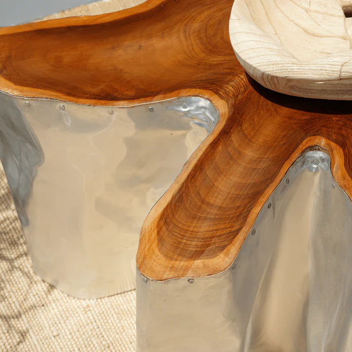 Luxury Natural Solid Teak Wood Coffee Table