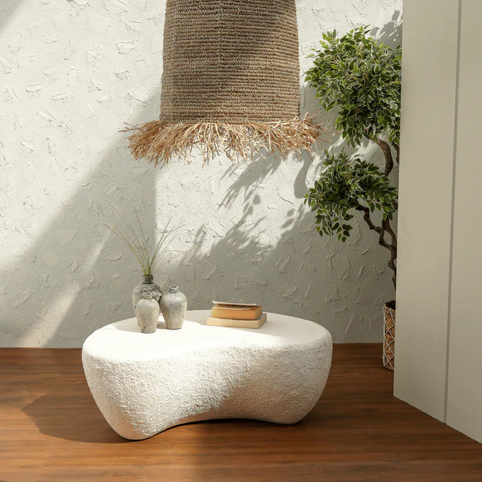 Unique Design Coffee Table, Soft Natural Cream Tone Table