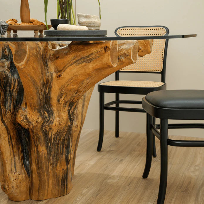 Organic Luxury Natural Teak Wood Tree Root Dining Table